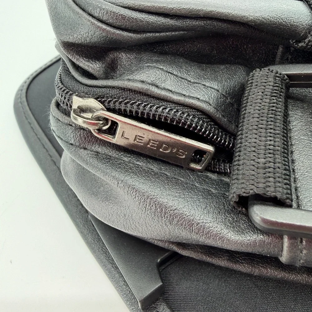 Leeds Messenger Bag Black Convertible Backpack Laptop Shoulder Bag ASQ Promo